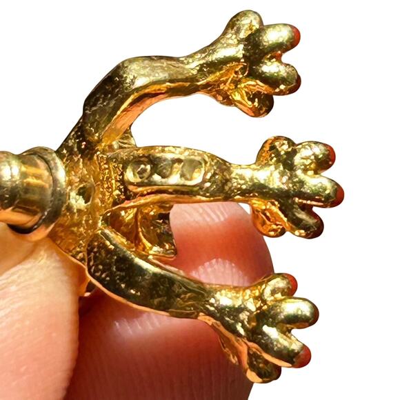 Vintage JJ hummingbird and cherry blossom gold town stud earrings - Picture 5 of 6